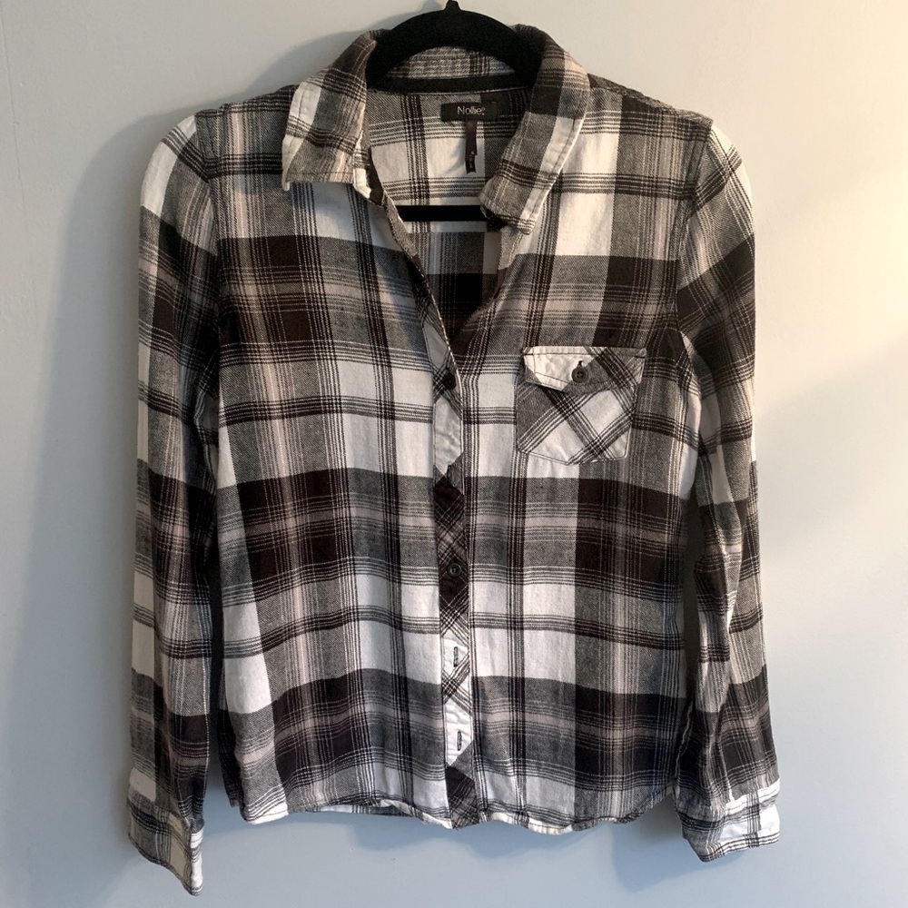Black & White Plaid Nollie Flannel Button Down